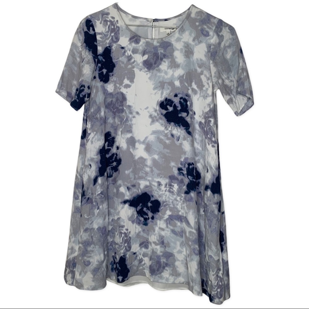 Wilfred Aritizia Blue Floral tie dye T-shirt Dress